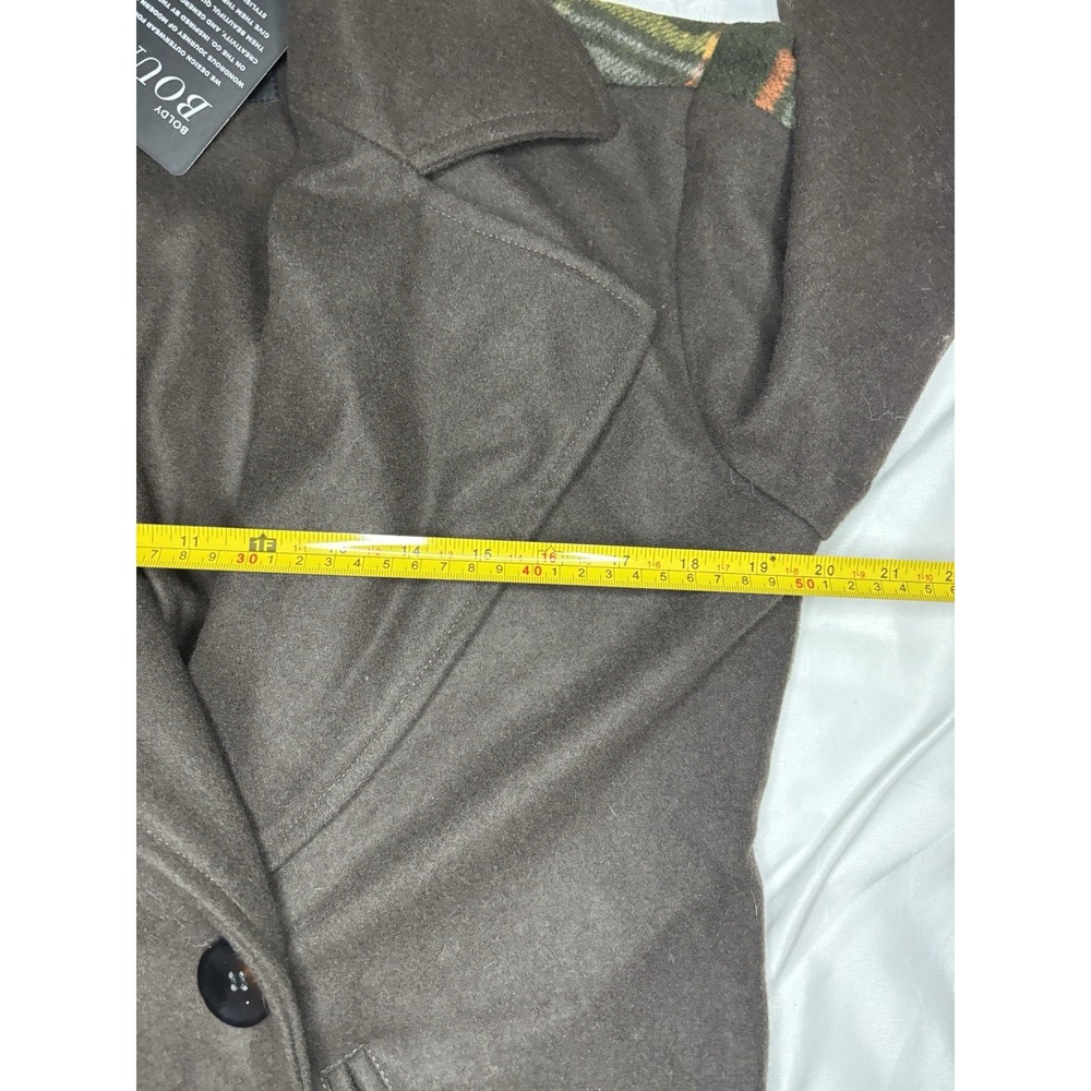 Women's Bernardo‎ Plaid Trench Coat Wool Blend Wrap Women's XS Green & Brown NWT - Picture 7 of 11